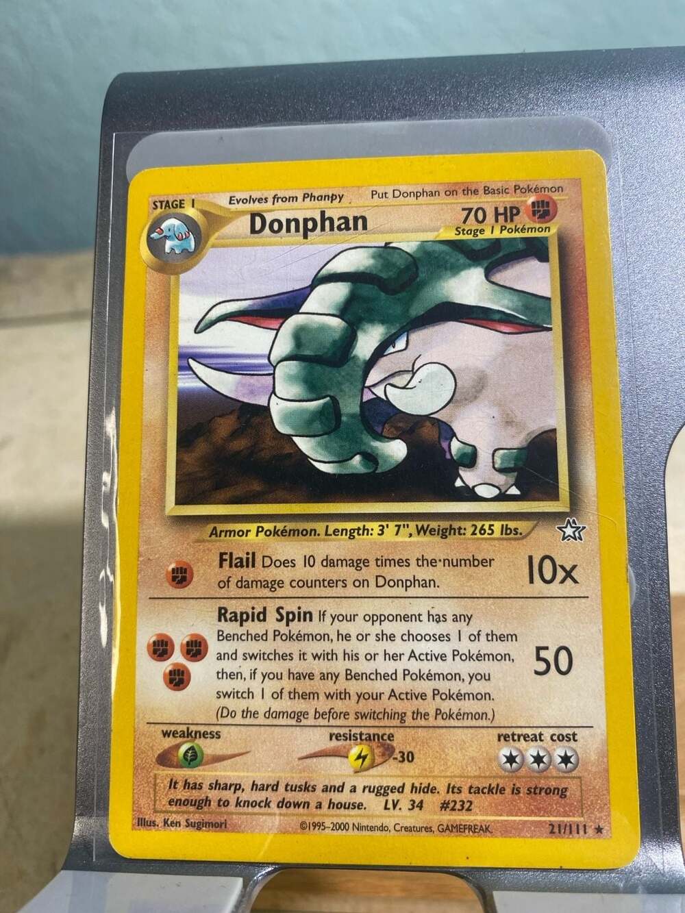 Pokemon Neo Genesis Donphan 21/111 Rare Card